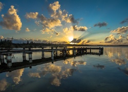 Morze, Niebo, Chmury, Laguna, Tortuguerro, Puerto, Rico, Molo