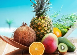 Owoce, Awokado, Ananas, Kiwi, Kokos, Mango, Pomarańcza