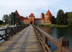 Zamek w Trokach, Troki, Litwa, Most, Jezioro