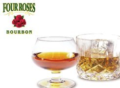 Burbon, Four Roses, szklanki
