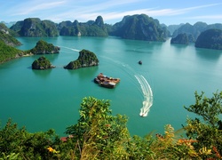 Halong Bay, Wietnam Z lotu ptaka, Morze, Wyspy