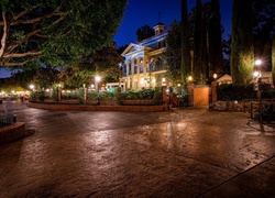 USA, Disneyland, Anaheim,  Miasto, Noc, Kalifornia, HDR