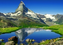 Góry, Jezioro, Matterhorn, Szwajcaria