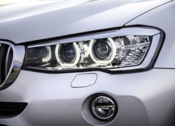 bmw x3, przednie lampy, ringi