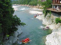 Rafting,spływ, rzeka, wiosła , ponton