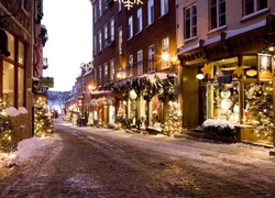 Miasto Nocą, Quebec, Kanada