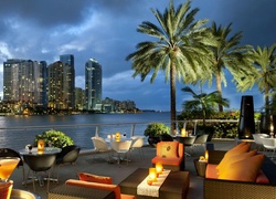 Restauracja, Panorama, Miami, Floryda Drapacze chmur