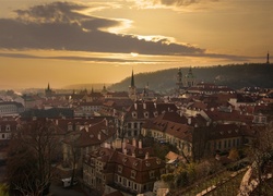 Czechy, Praga, Miasto, Zachód Słońca