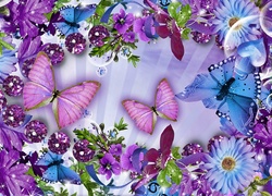 Kwiaty, Motyle