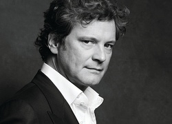 Colin Firth, aktor, mężczyzna, czarno-białe