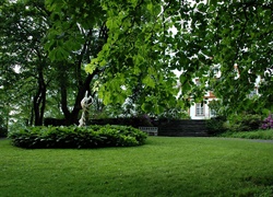 Ogród, Botaniczny, Ringve, Posąg, Trondheim