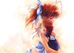 Clannad, Nagisa, Ushio, przytulanie