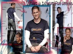 Wentworth Miller, granatowy t-shirt