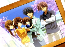 Clannad, Tomoya, Nagisa, Ushio, Sanae, Akio