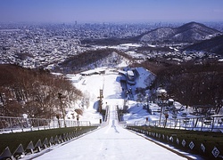 skocznia narciarska, Okurayama, Sapporo, widok na miasto