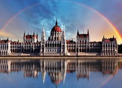 Węgierski Parlament, Budapeszt, Węgry, Tęcza