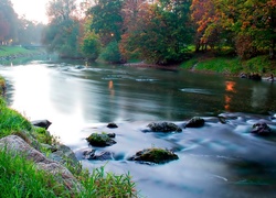 Park, Rzeka, Oświetlenie