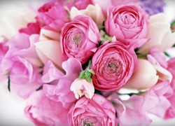 Bukiet, Kwiatów, Tulipany, Róże