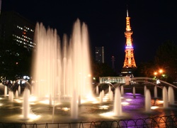 Fontanna, Park Odori, Sapporo, Japonia