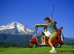 Sportowe Golf,piłka do golfa , kij golfowy , samochodzik