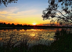 Jezioro, Zachód Słońca