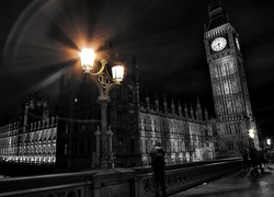 Londyn, Big Ben, Lampa, Latarnia