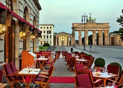 Hotel, Adlon, Restauracja, Brama, Brandenburska, Berlin, Fragment, Miasta