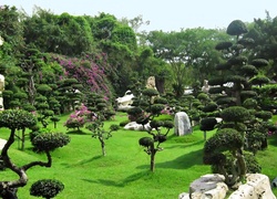 Ogród, Japoński, Białe, Skały