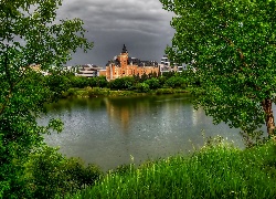 Kanada, Hotel, Rzeka, Drzewa