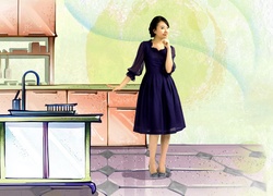 Kobieta, Kuchnia, Grafika 2D