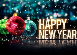 Nowy Rok, Bombki, Happy New Year