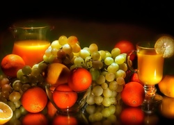 Pomarańcze, Winogrona, Sok