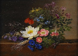 Johan, Laurentz, Jensen, Kwiaty, Obraz
