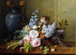 Cornelis, Van Spaendonck, Bukiet, Kwiatów, Obraz