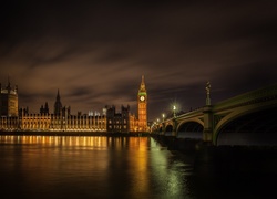 Londyn, Big Ben, Nocą