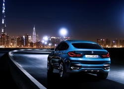 Samochód, BMW, X4, Miasto, Dubaj, Noc