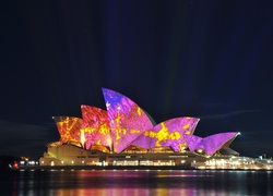 Australia, Sydney, Sydney Opera House, Miasto, Noc