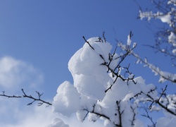 Śnieg, Chmurka, Błękit