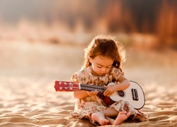 Mała, Dziewczynka, Gitara