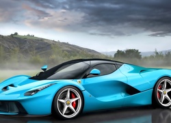 Niebieskie, Ferrari, Enzo, Wzgórza, Mgła