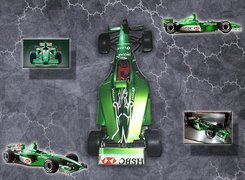 Formuła 1,bolid,Jaguar,opony, kask , koła, spojler