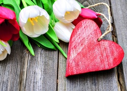 Walentynki, Tulipany, Serce
