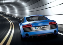 Niebieskie, Audi, R8, V10, Tunel