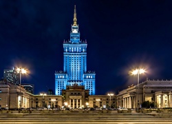 Pałac Kultury, Warszawa, Polska, Noc