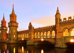 Niemcy, Berlin, Most, Oberbaumbrücke, Rzeka, Szprewa