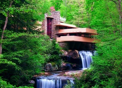 Dom, Wodospad, Fallingwater, Frank, Lloyd, Wright, Stany, Zjednoczone, Pensylwania