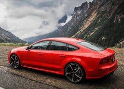 Droga, Góry, Chmury, Audi, RS7