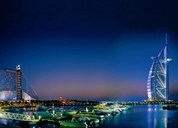 Zjednoczone Emiraty Arabskie, Hotel, Miasto Nocą, Burj Al Arab, Dubaj