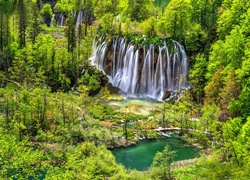 Chorwacja, Plitvice, Wodospad, Jezioro, Przyroda