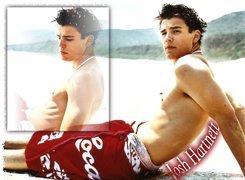 Josh Hartnett,ręcznik, plaża